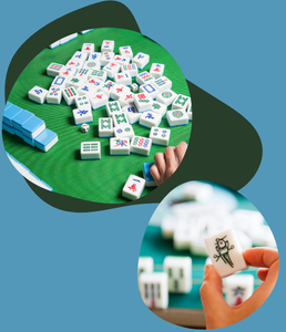 2 photographs of Mahjong tiles