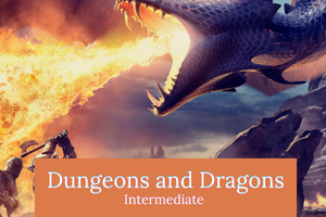 image of a dragon breathing fire at 2 knights