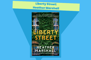 The cover of Liberty Street showing a close-up of a building with windows and ivy growing up the wall