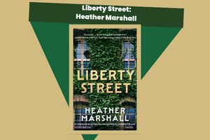 The cover of Liberty Street showing a close-up of a building with windows and ivy growing up the wall