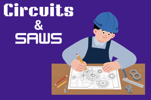 Illustration of a person working on a technical drawing