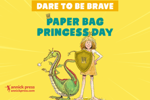 Illustration of Robert Munsch's Paper Bag Princess and the Dragon