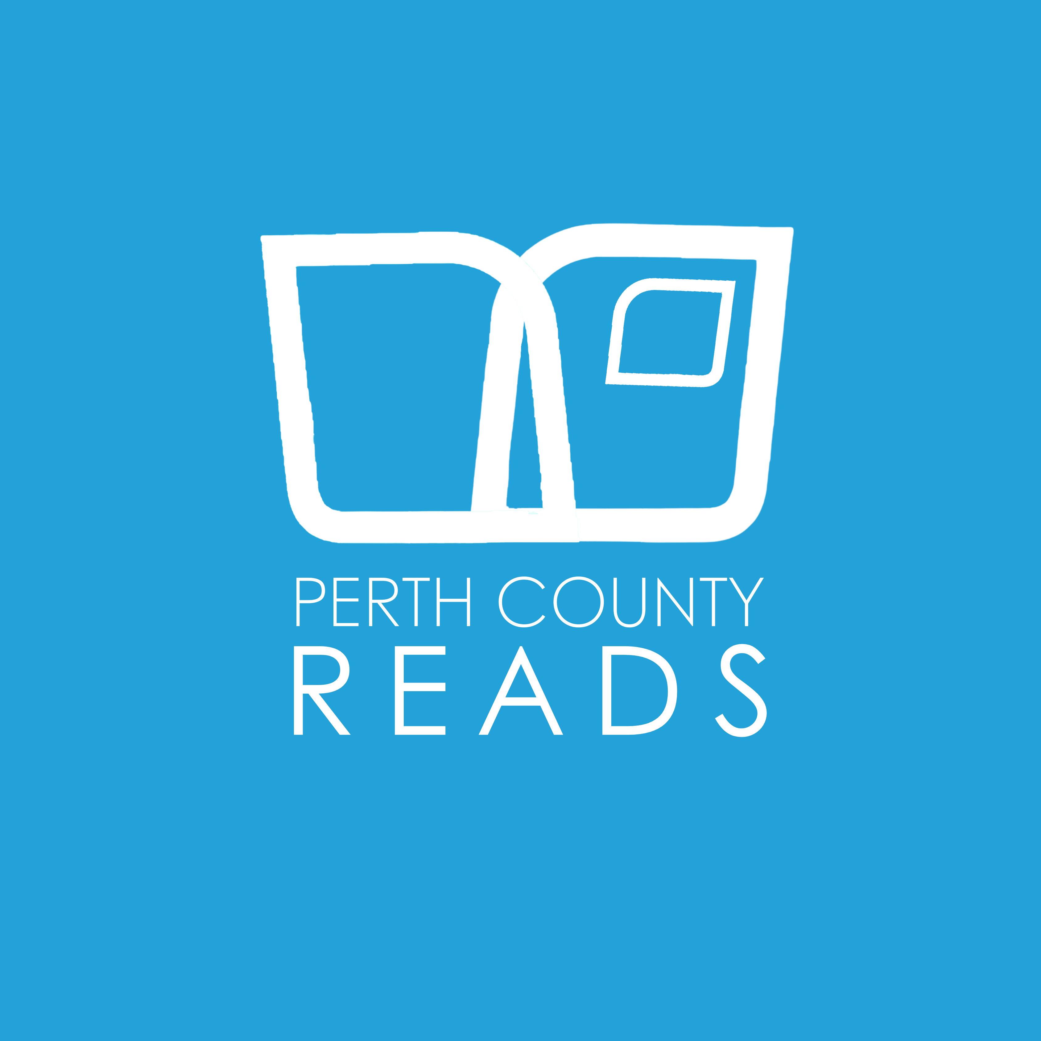 2 stylized squares above the words Perth County Reads