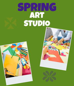 2 photographs of craft supplies on a green background