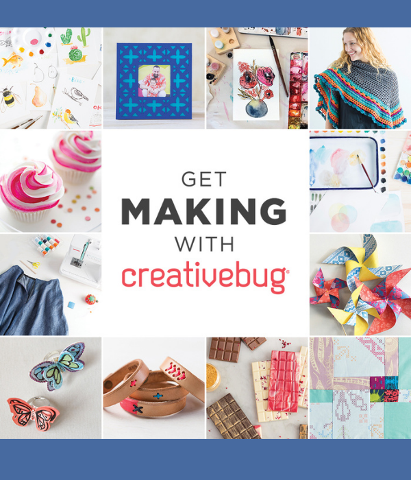 examples of craft projects surrounding the words Get making with Creativebug