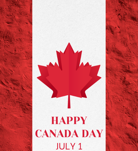 graphic of a maple leaf between 2 red bands