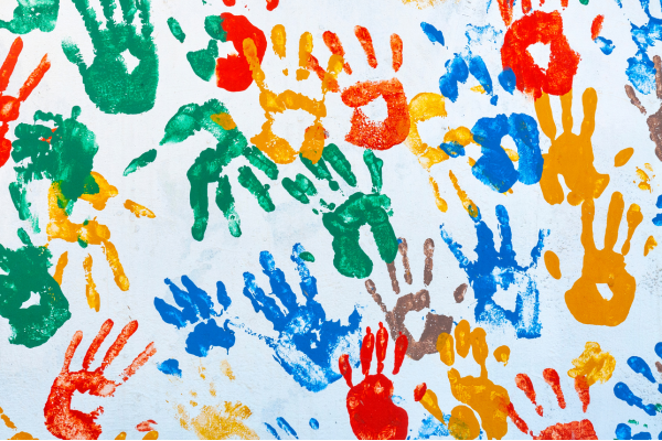painted hand prints