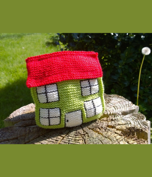 crafted object sitting on a stump