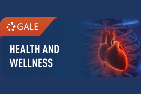illustration of a heart on a dark blue background with the words Gale Health and Wellness