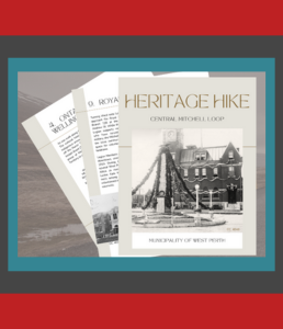 photograph of a brochure layered on top of coloured squares