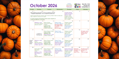 image of a calendar page on the background of pumpkins