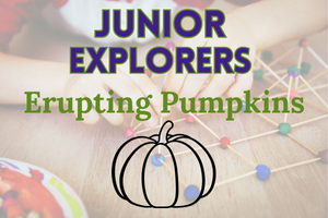 erupting pumpkins in green font, black outline of pumpkin
