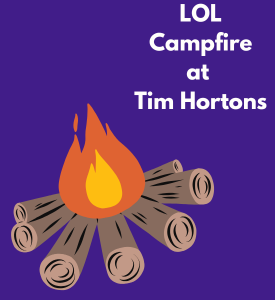 illustration of a campfire on a purple background