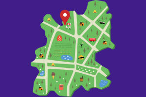 Illustration of a map of a town