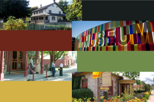 Pictures of outside of a museum, 2 historic houses and one historic street scape to represent each of the passes available