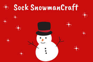 cartoon snowman and twinkling stars on a red background