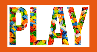 The word play made with photos of lego