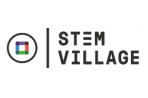 Logo of a square in a circle with the words STEM Village beside it