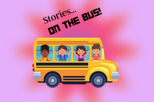 illustration of a school bus with children inside