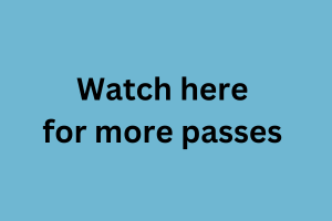 blue background; words Watch here for more passes