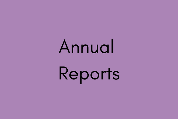 Purple coloured square with words Annual Reports