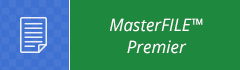 blue and green button for Masterfile Premier icon