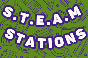 line drawings of protractors, rulers, globe, paint and paper